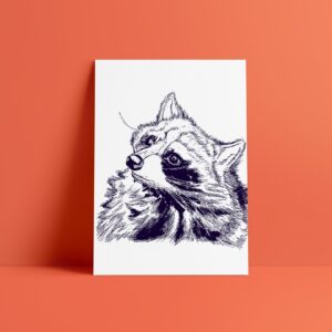 raccoon art print