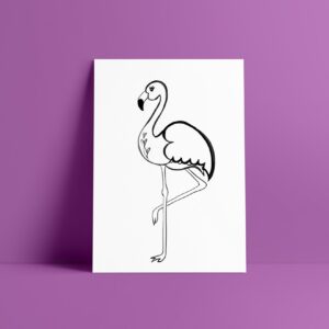 flamingo black and white art print