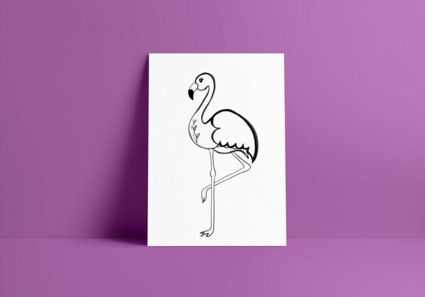 flamingo black and white art print