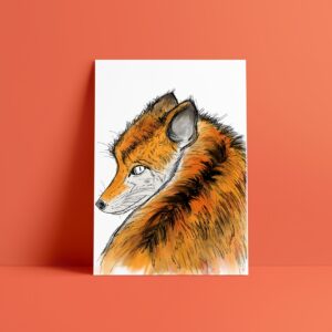 fox art print colour